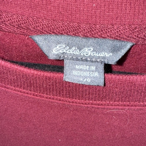 Eddie Bauer Womens Sweater Red Knit Long Sleeve Scoop Neck Pullover Size L - Picture 7 of 7